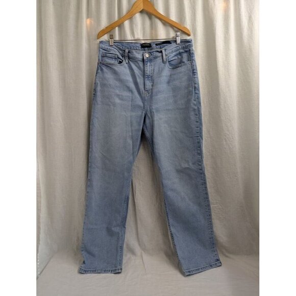 Banana Republic Denim - Banana Republic womens 33 long high-rise straight light wash jeans distressed I4